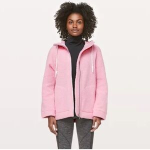 Lululemon So Sherpa zip up jacket Cozy Pink Zip-Up Hoodie